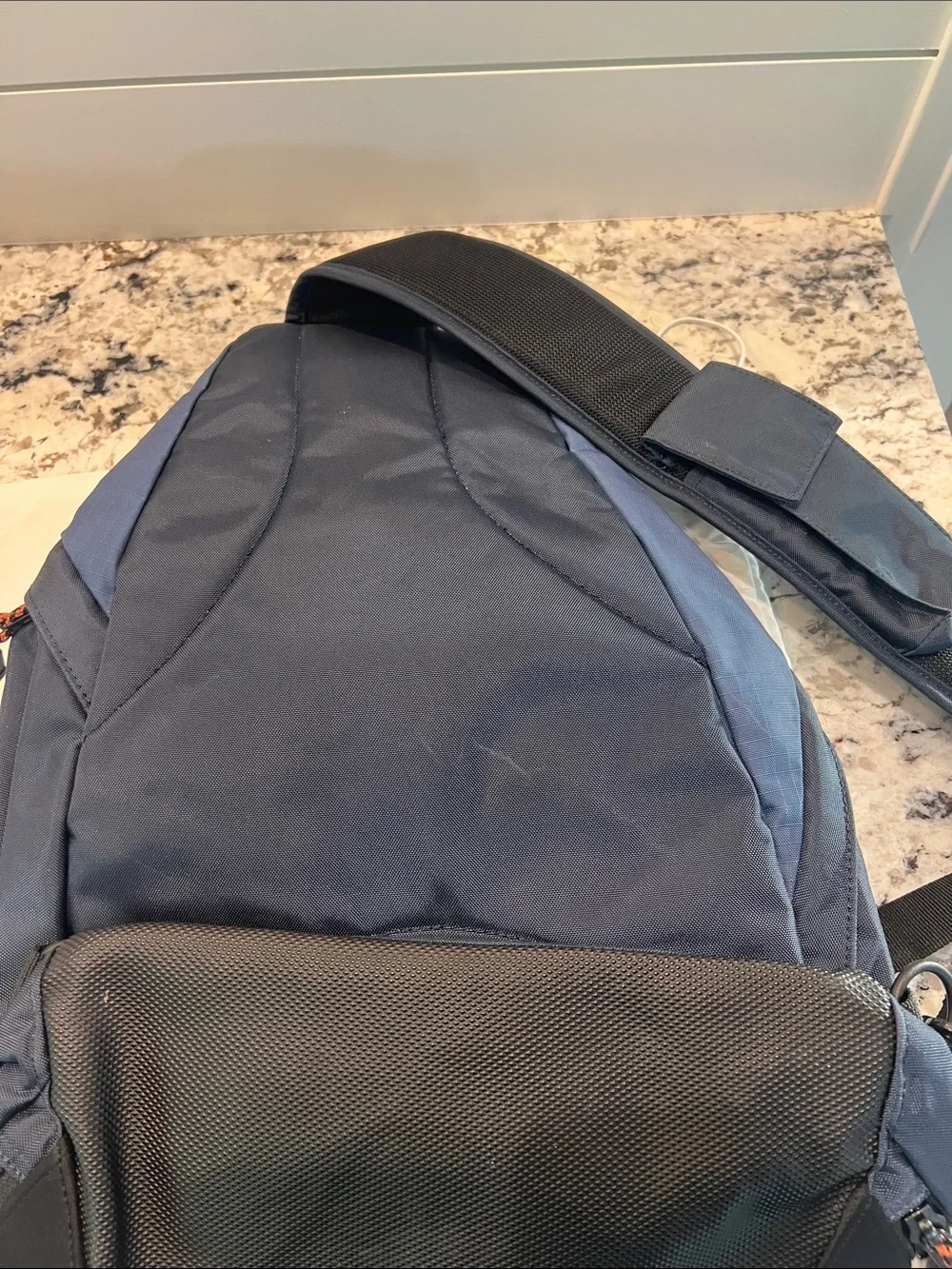 Old Navy Blue and Black Men's Sling Backpack